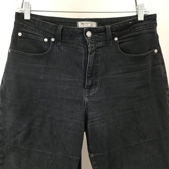 MADEWELL 5 Pocket Logo Hardware Dark Gray/Black Denim Curvy 90's Straight Jeans - Picture 5 of 12